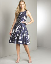 B0UV0 Ralph Lauren Black Label Jodie Printed Mikado Dress