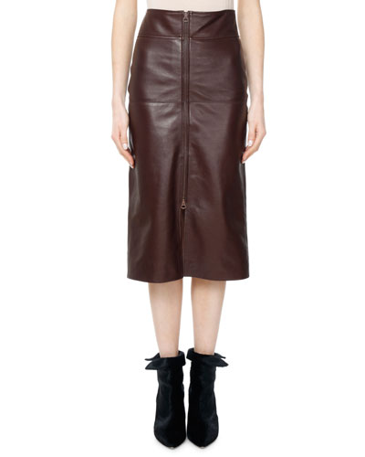 A Line Leather Skirt | bergdorfgoodman.com