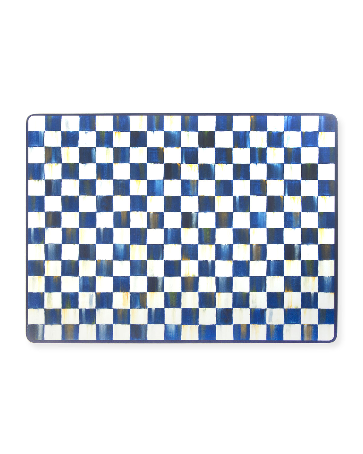 Shop Mackenzie-childs Royal Check Cork Back Placemats, Set Of 4