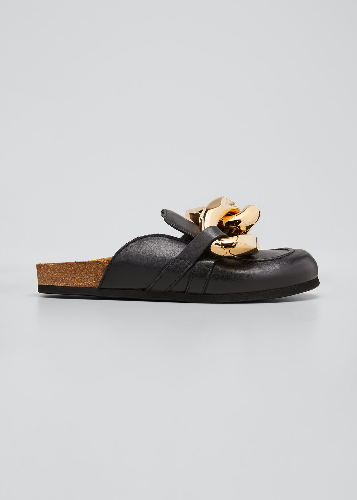 Jw Anderson Chunky Napa Chain Slide Mules In Black